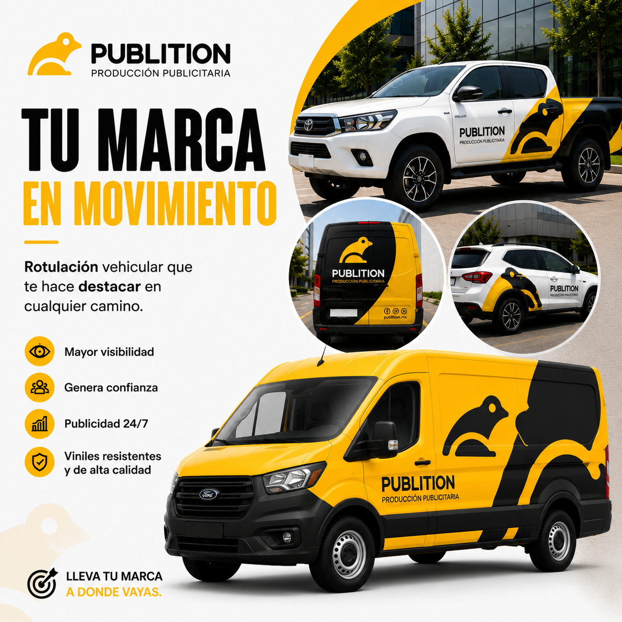Mockup de rotulación vehicular Publition